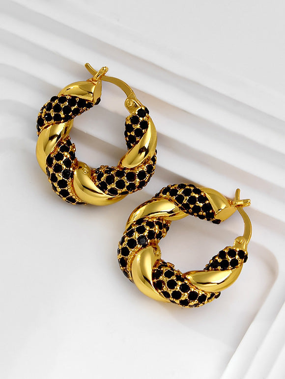 Temperament U-shaped Twist Earrings