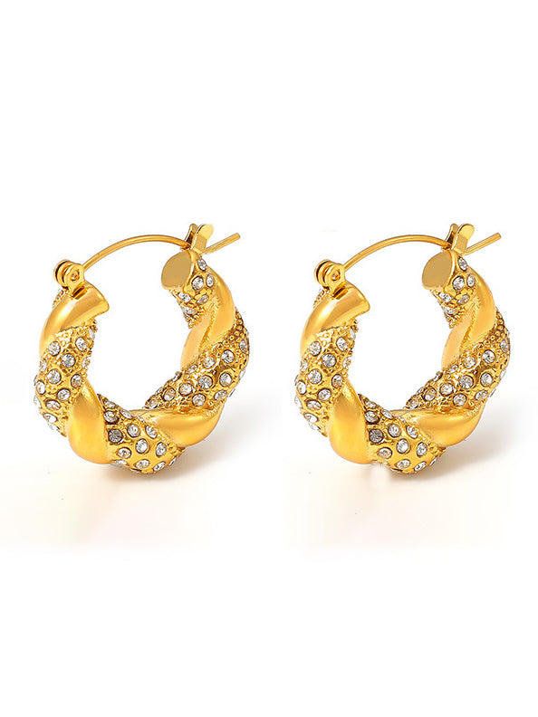 Temperament U-shaped Twist Earrings