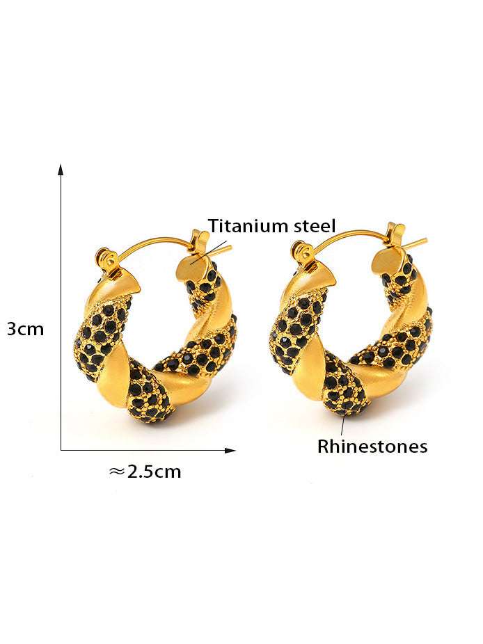 Temperament U-shaped Twist Earrings