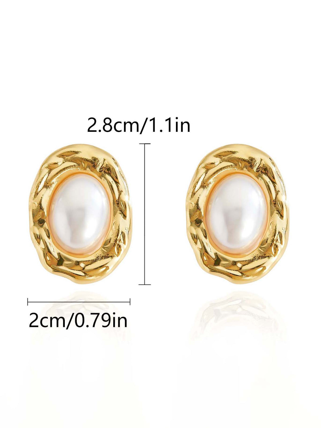 Fashion Oval Pearl Stud Earrings