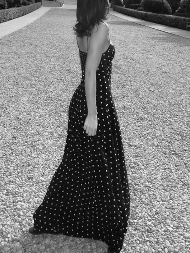 Elegant Casual Polka Dot Print Party Maxi Dress