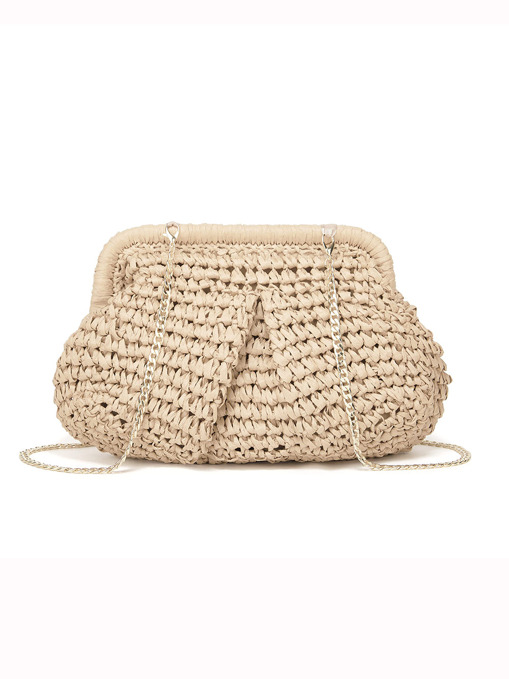 Cloud Dumpling Stroh-Crossbody-Clutch