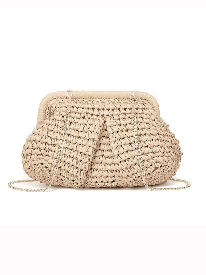 Embreagem Crossbody de palha Cloud Dumpling