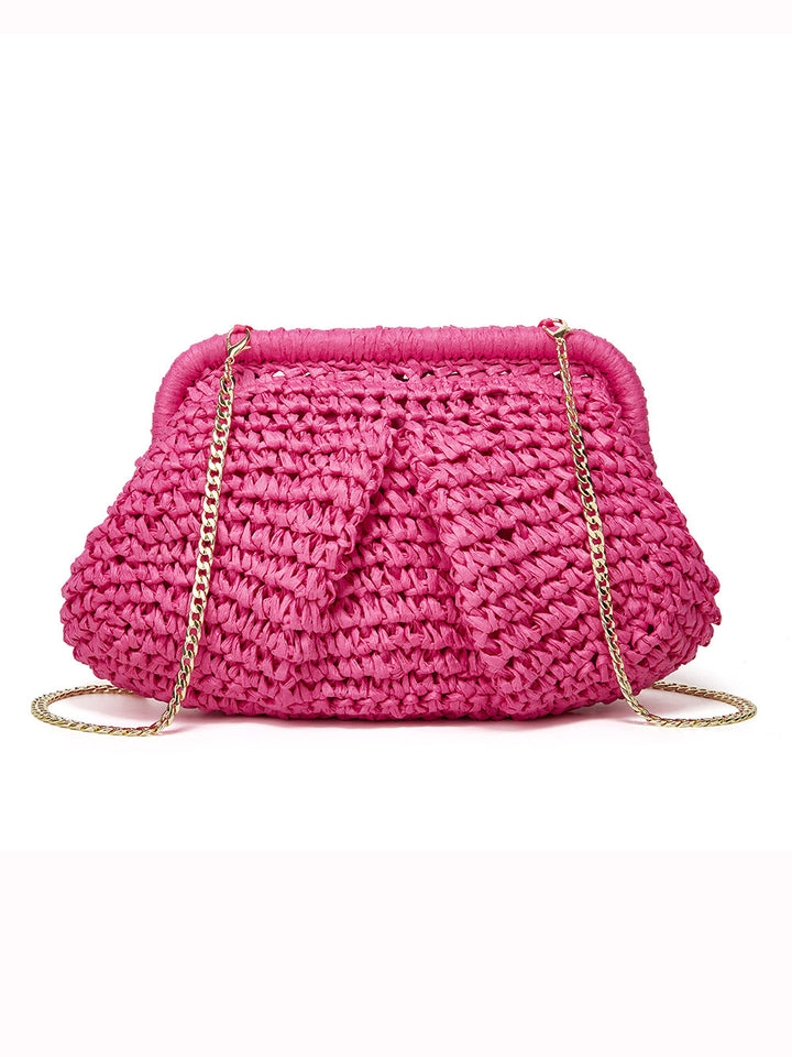 Embreagem Crossbody de palha Cloud Dumpling