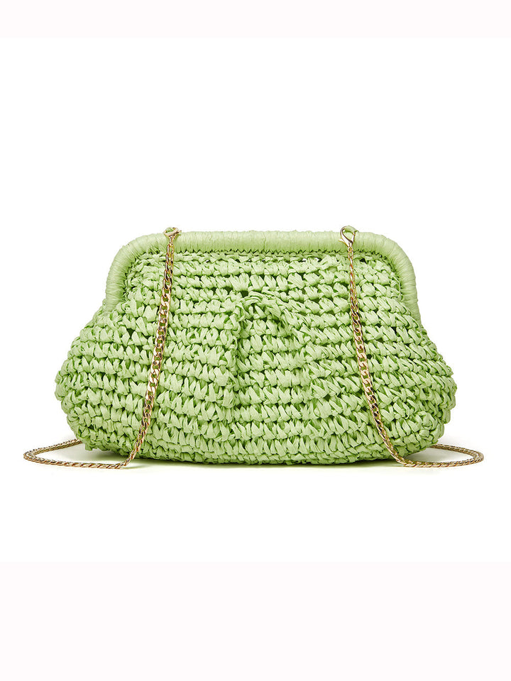 Embreagem Crossbody de palha Cloud Dumpling