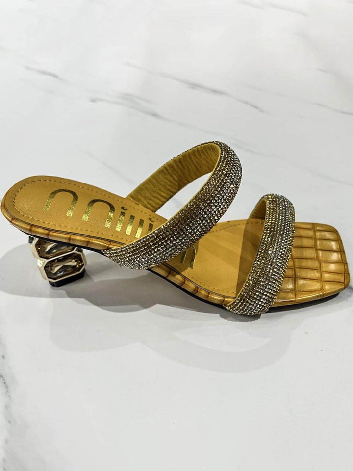 Moderigtige Rhinestone højhælede sandaler