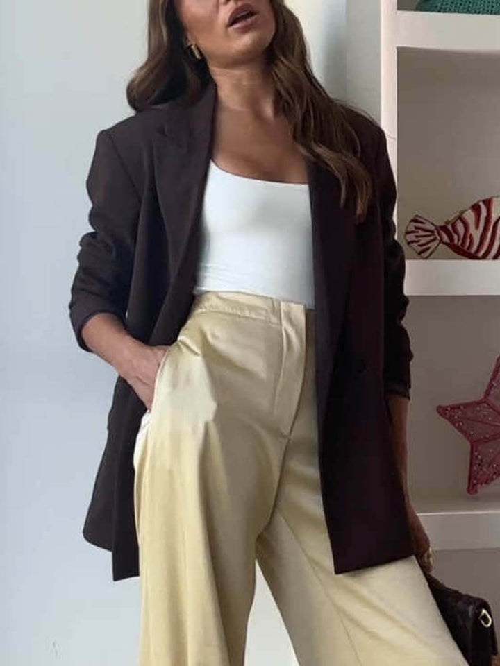Retro Casual Satin High-Waisted Pocket Balloon Pants