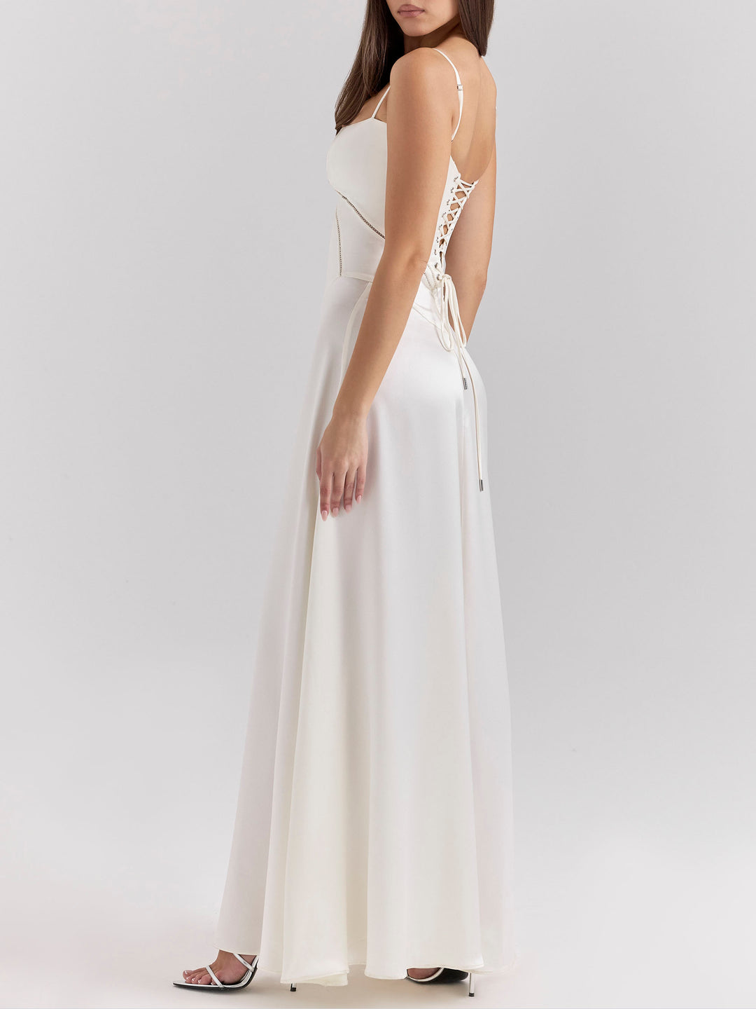 Elegant French Tie Slim Backless Evening Gown Maxi Dress