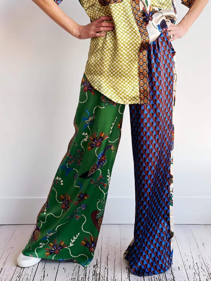 Spezielle Folk-Print-Hose mit weitem Bein