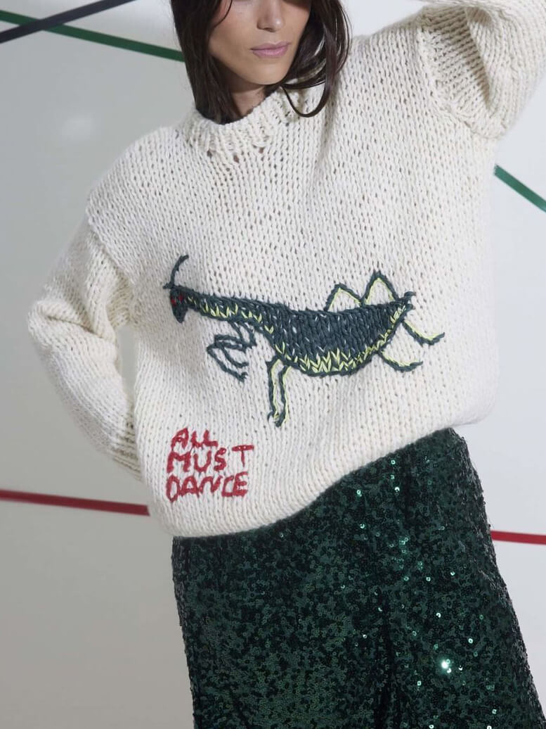 Funny Mantis Cartoon Pattern Sweater