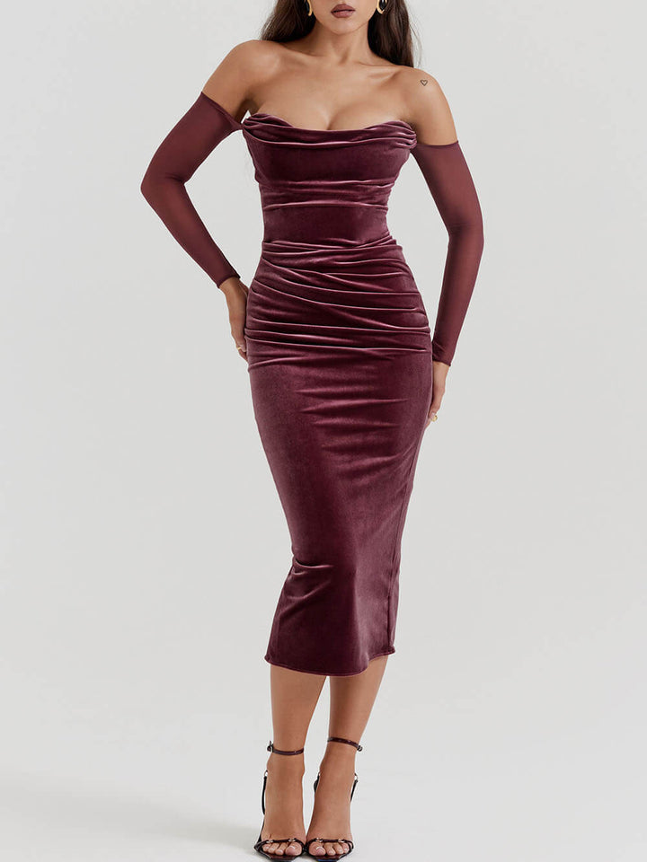 Strapless midi-jurk