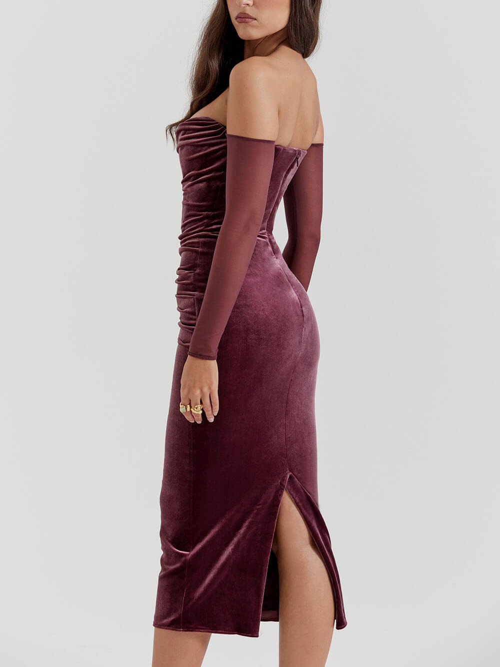 Vestido midi sin tirantes