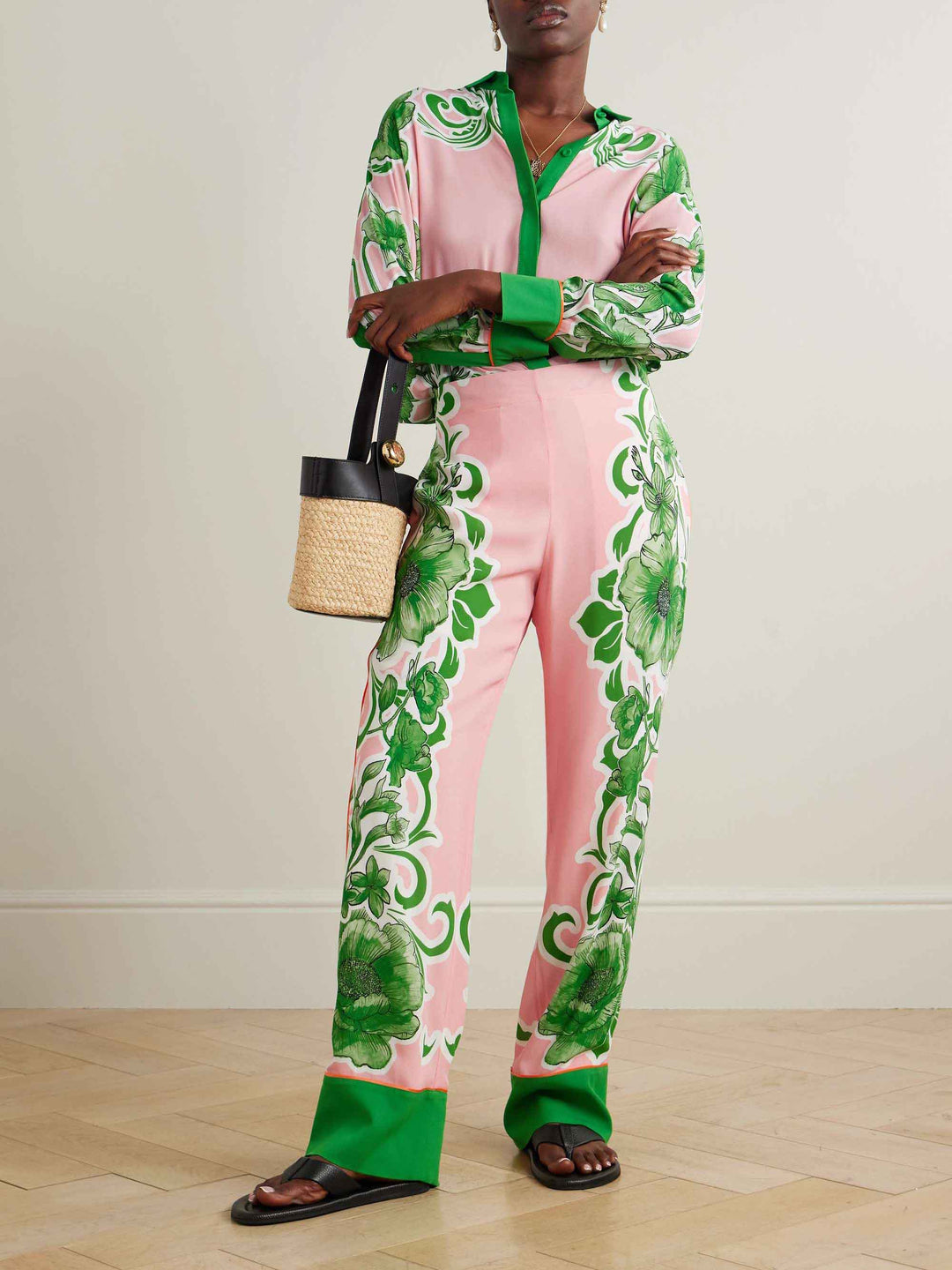 Exquisite Tropical Floral Print Pants