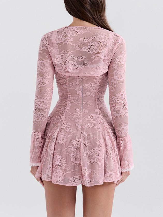 Elegant Vintage Sexy Lace Mini Dress