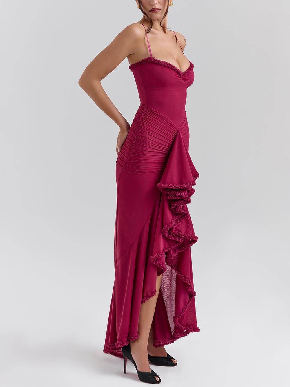 Elegant And Sophisticated Ruffleed Front Dress