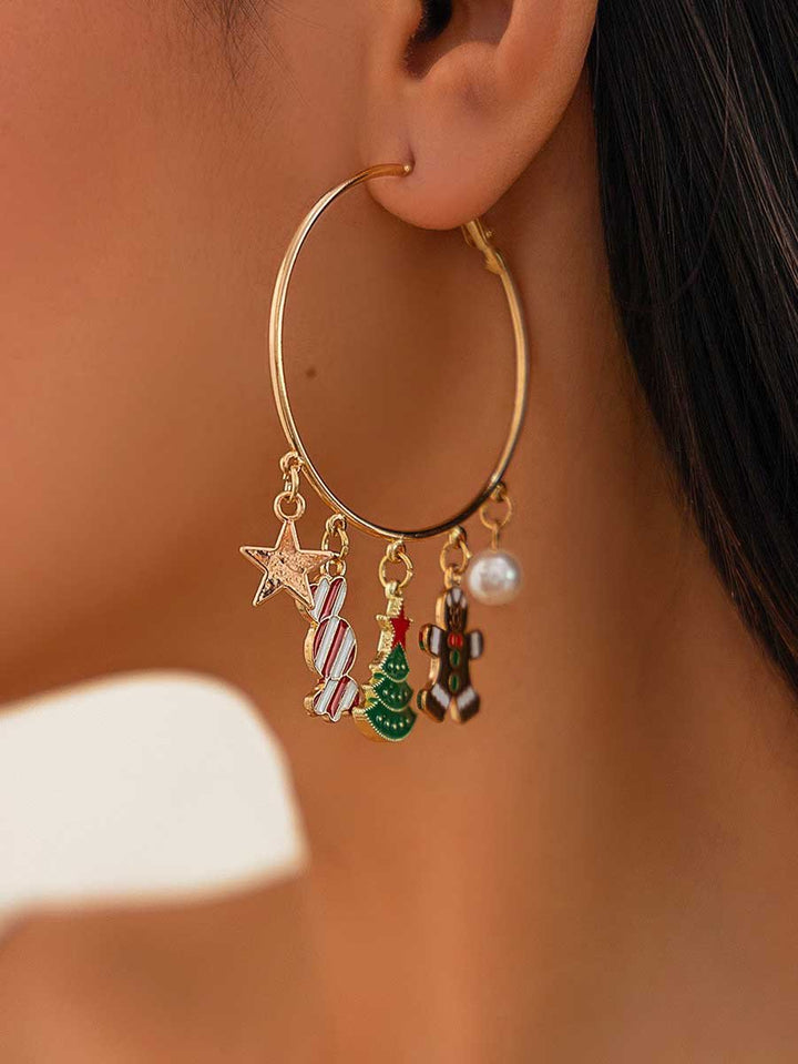 Boucles d'oreilles pendantes en forme de bonhomme de neige de Noël