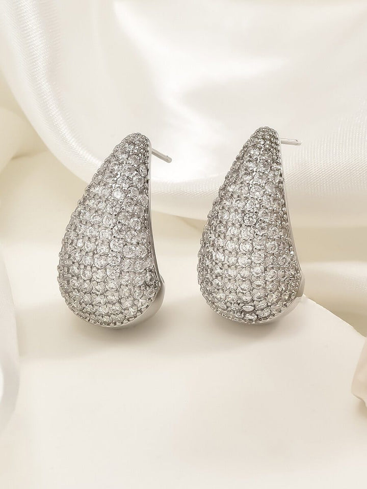 Diamond-studded Teardrop Earrings