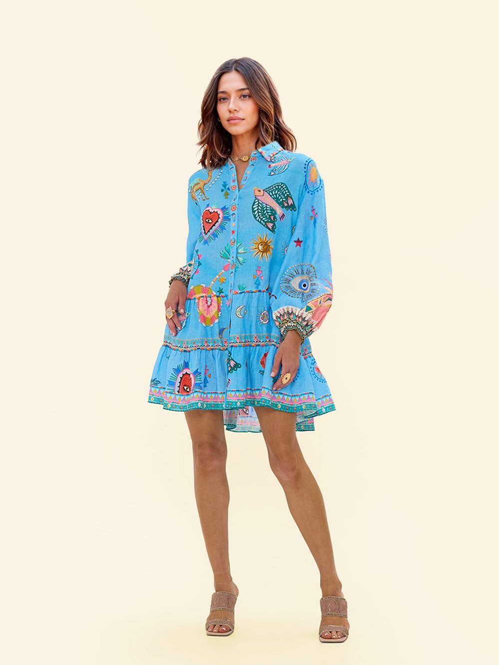 Unique Painted Pattern Print Mini Dress