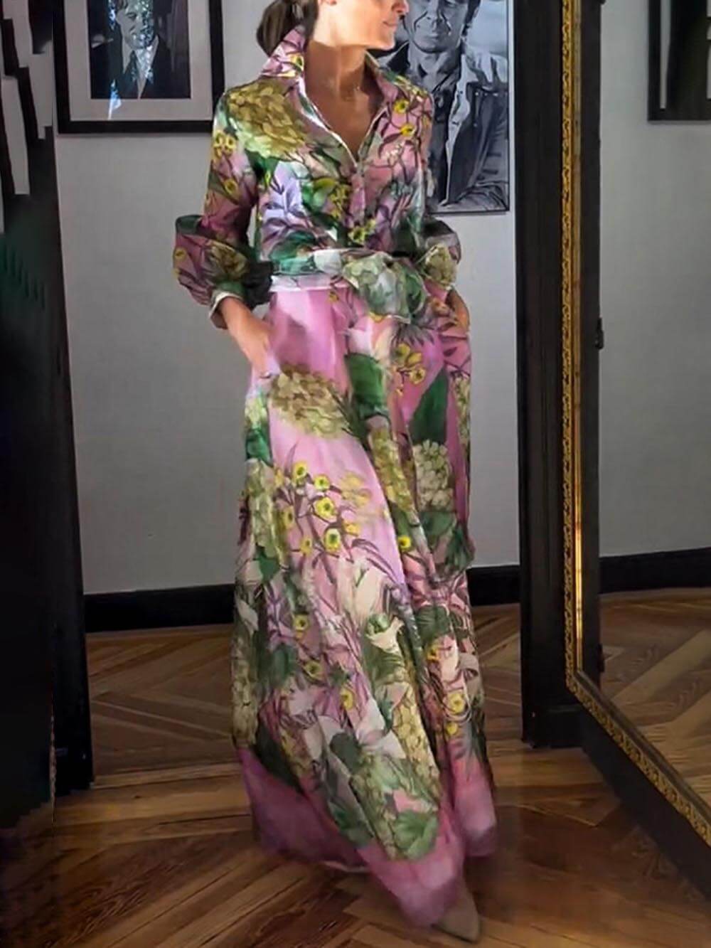 Fusta Maxi Eleganta Si Matura Printre Floral