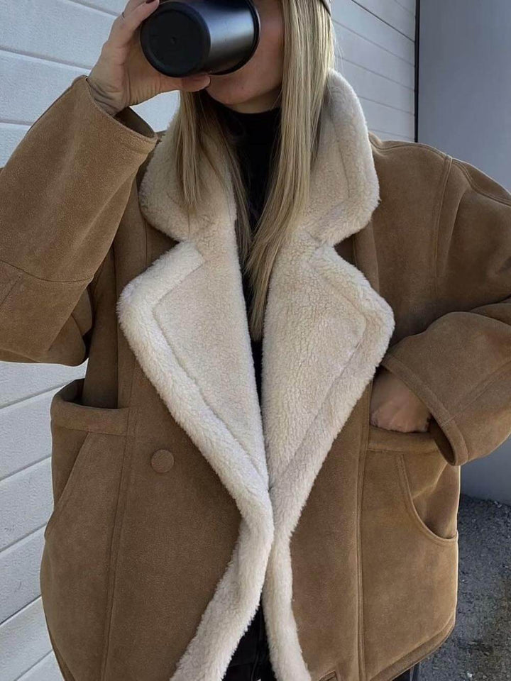 Retro Lamb Wool Loose Casual Coat