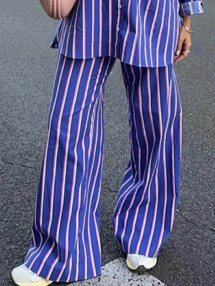 Casual Loose Striped Wide Leg Pants