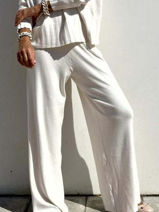 Casual Knitted Wide-leg Pants