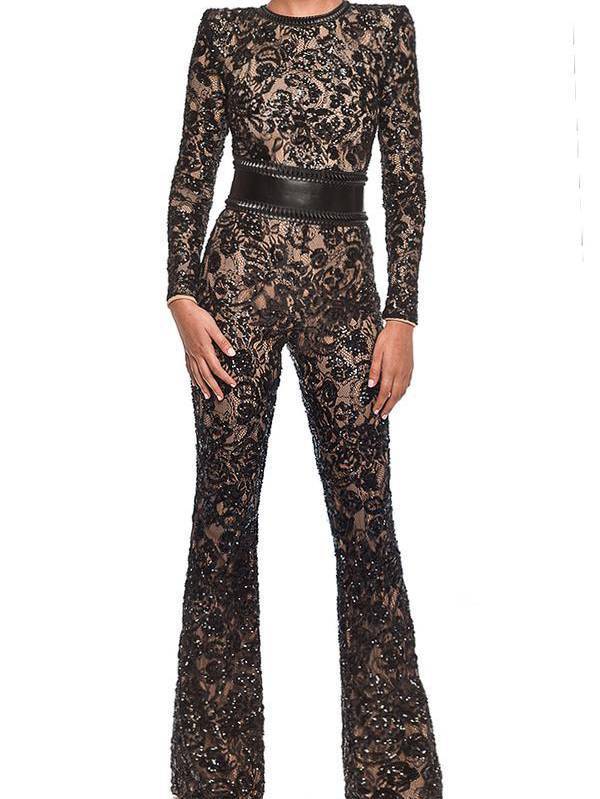 Lace Slim-Fit Jumpsuit