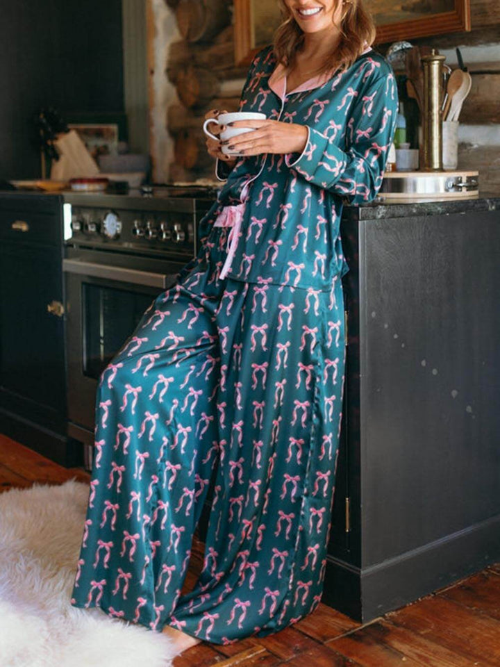 Classic Bow Print Shut-Eye Pajama Set