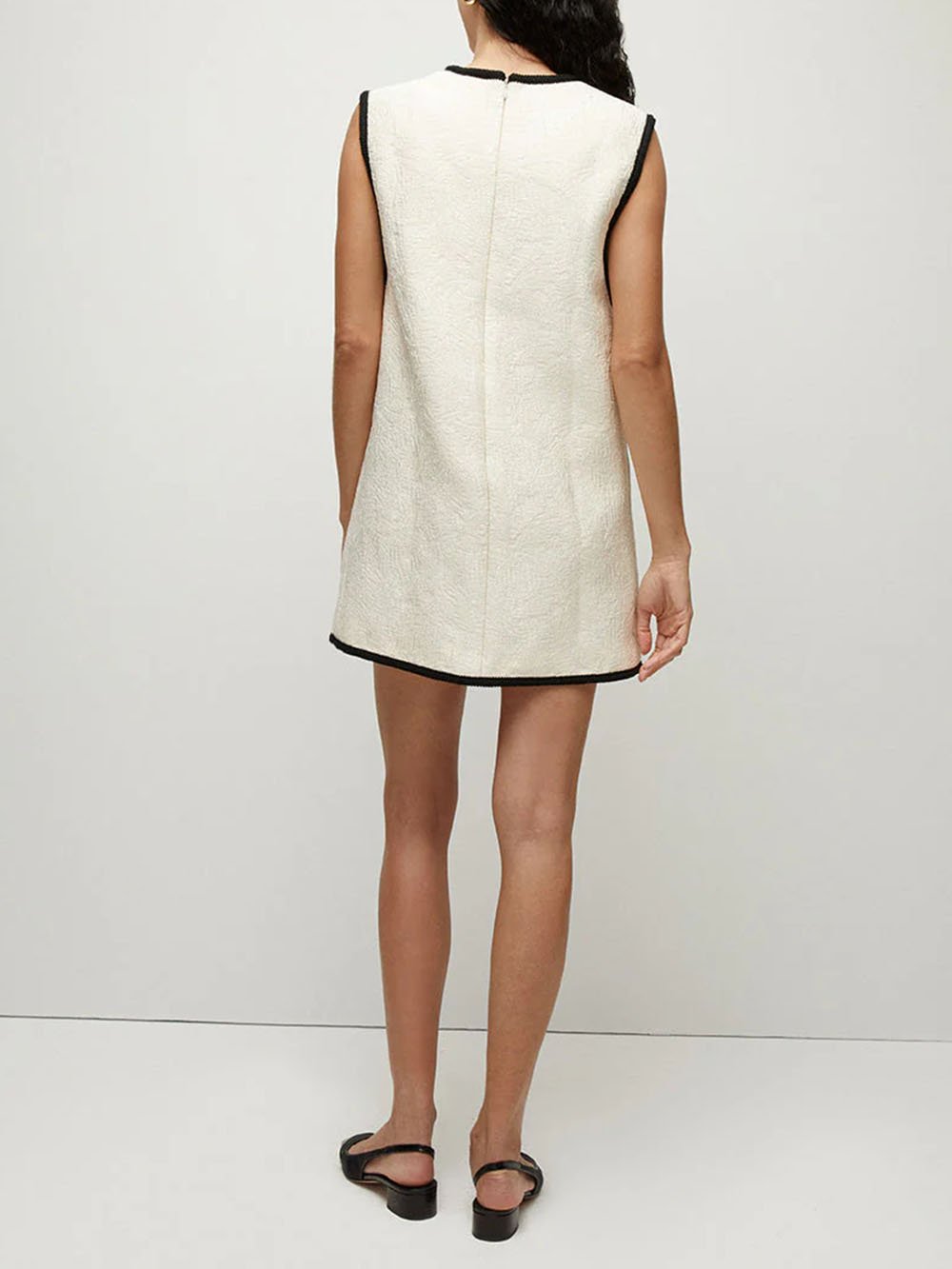 Classic Contrast Trim Sleeveless Mini Dress