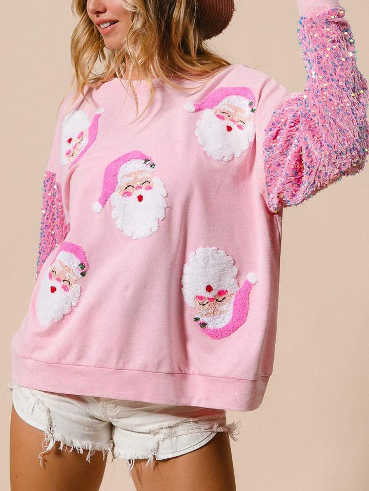 Christmas Sweet Sequined Long-sleeved Sweatshirt