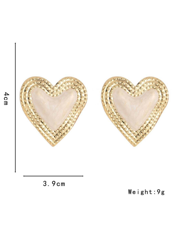 Stylish Peach Heart Earrings