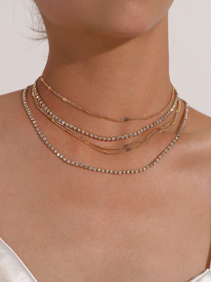 Fashionable Multi-layered Diamond Necklace