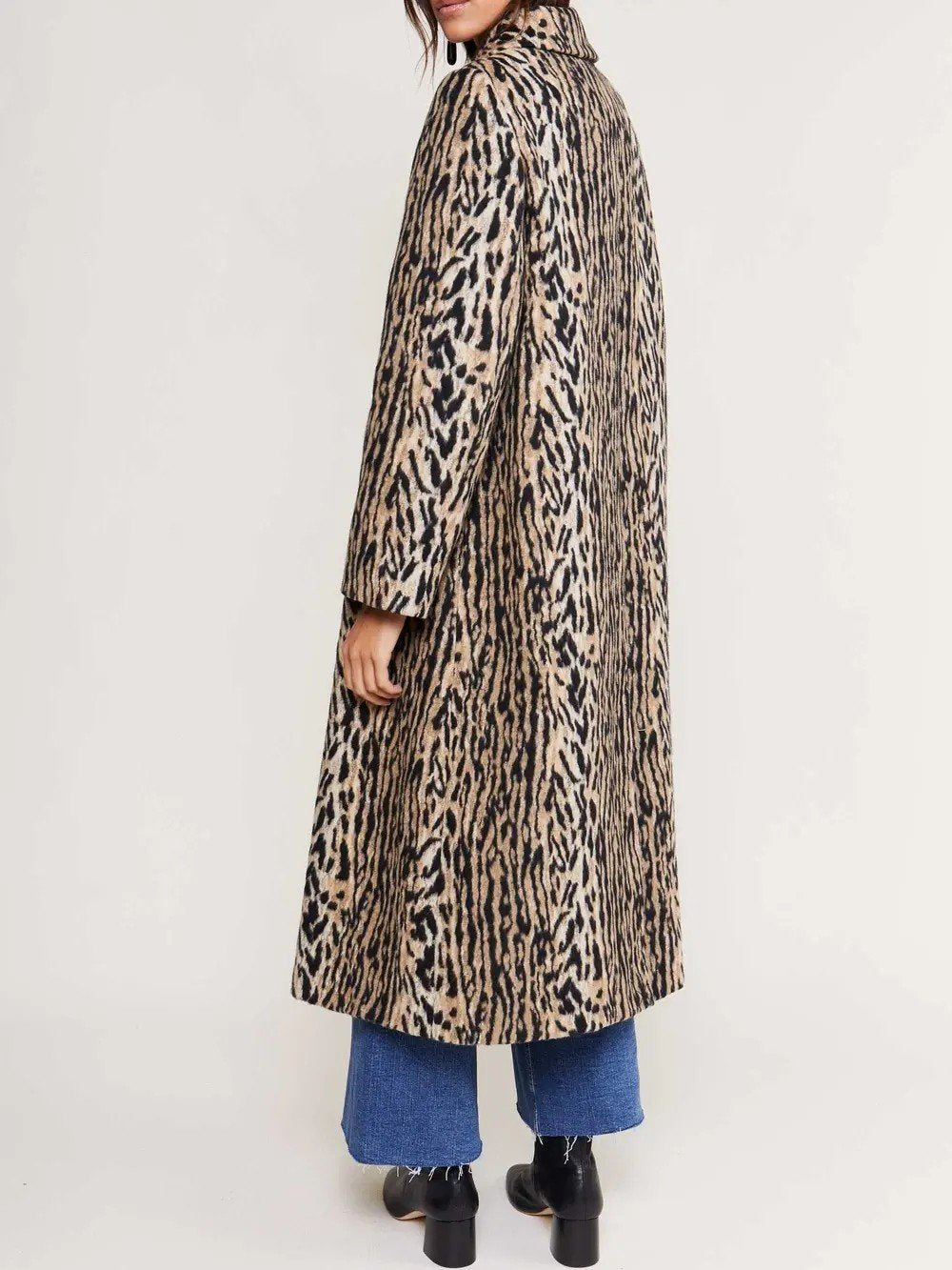 Unique Leopard Print Loose Long Cardigan Coat