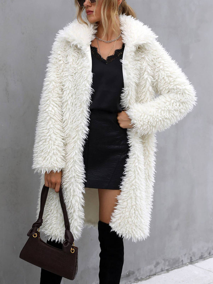 Fashion Lapel Street Style Tuscan Plush Loose Coat