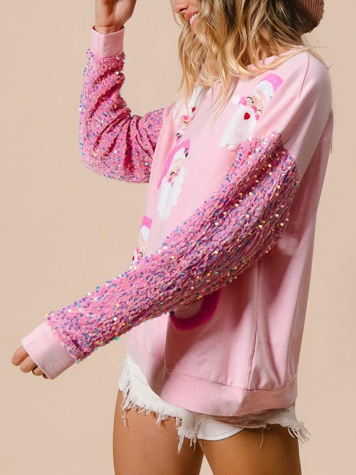 Christmas Sweet Sequined Long-sleeved Sweatshirt