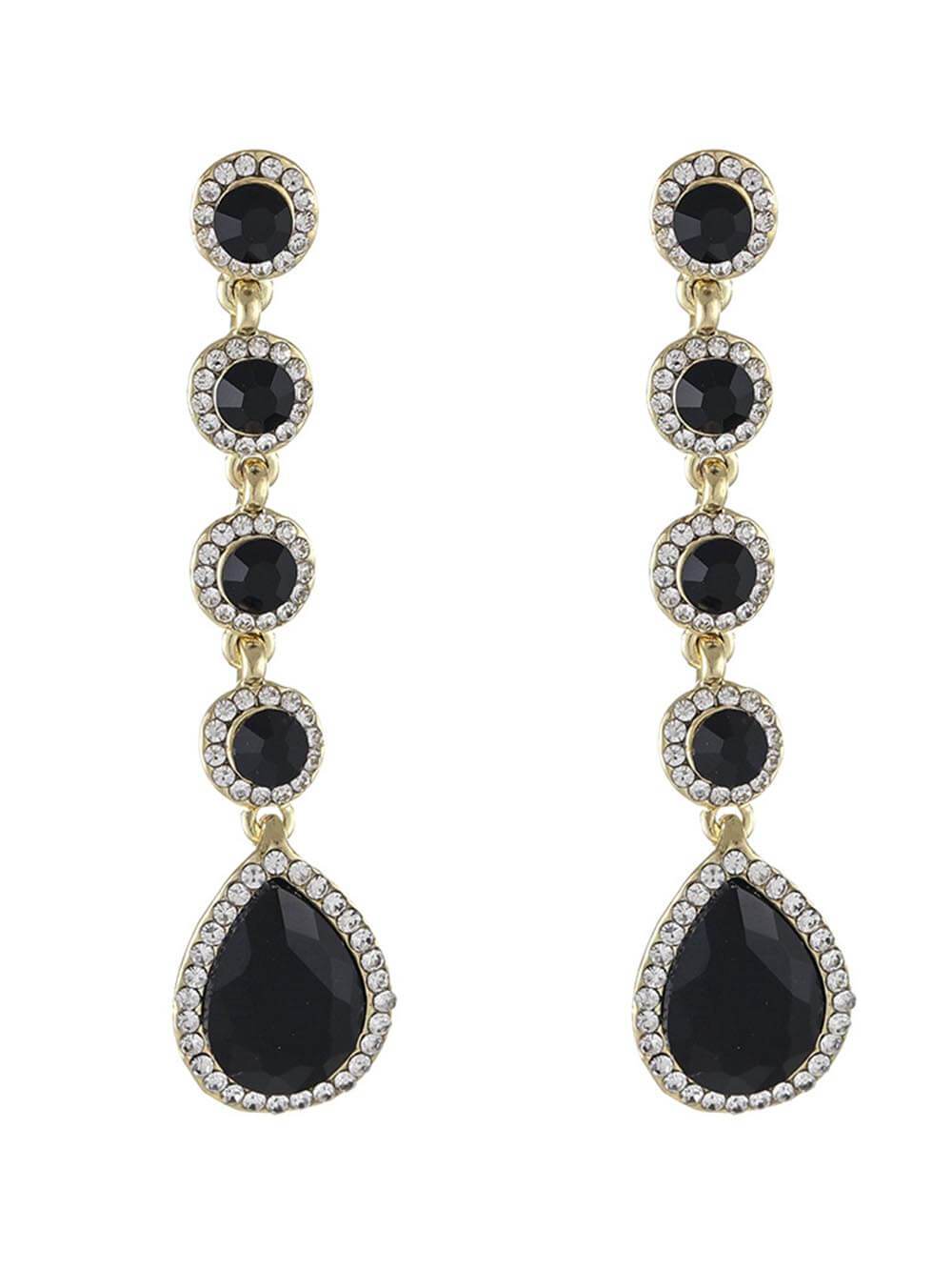 Retro Luxury Diamond-Filled Teardrop Long Earrings