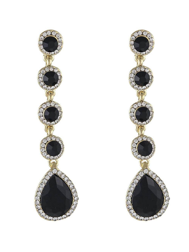 Retro Luxury Diamond-Filled Teardrop Long Earrings