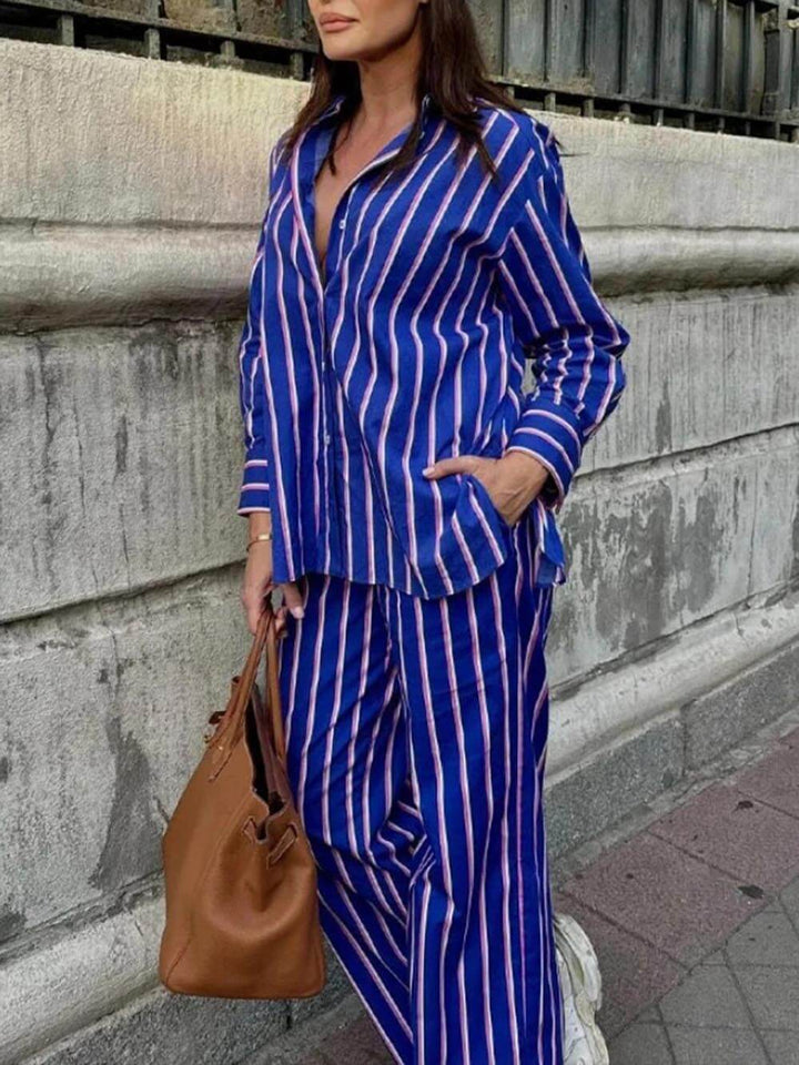 Casual Loose Striped Wide Leg Pants