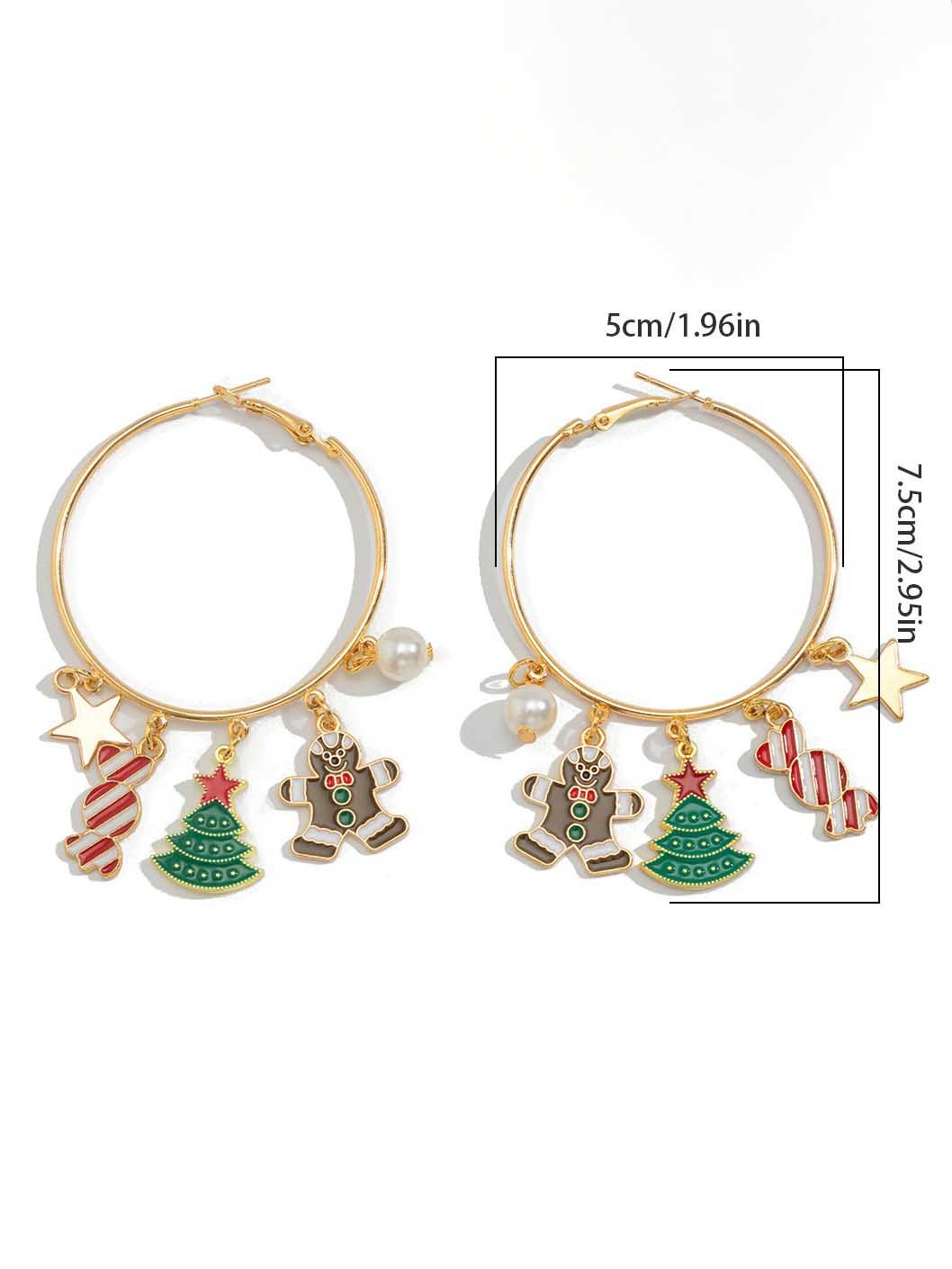 Boucles d'oreilles pendantes en forme de bonhomme de neige de Noël