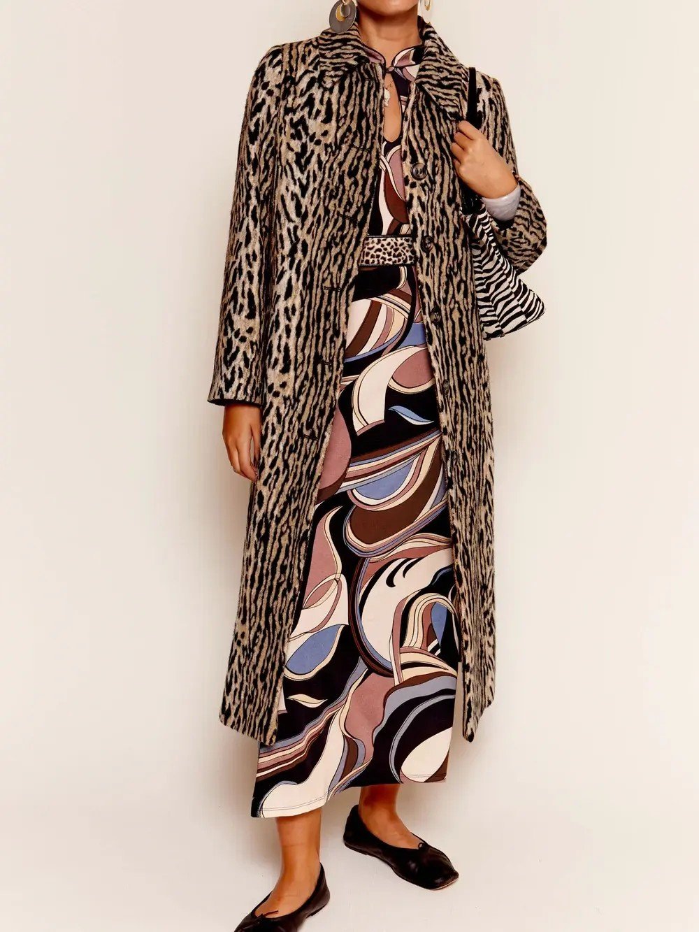 Unique Leopard Print Loose Long Cardigan Coat