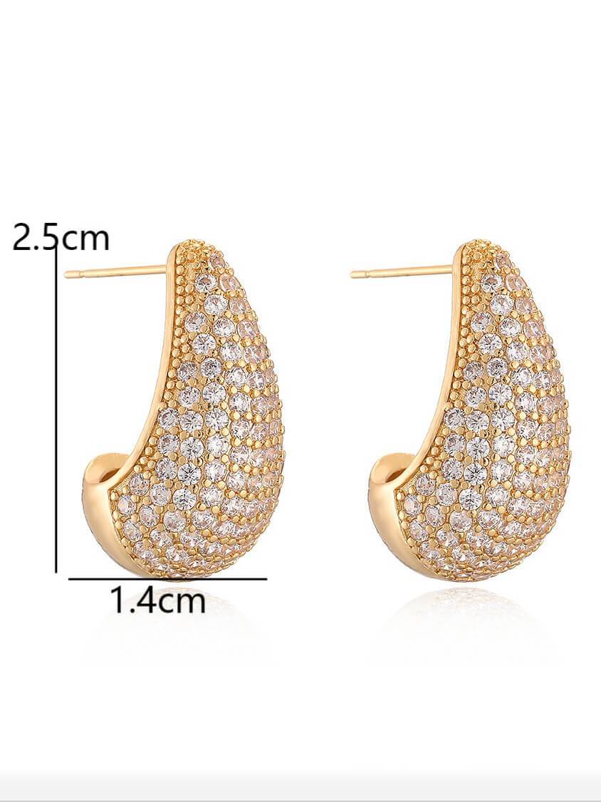 Diamond-studded Teardrop Earrings