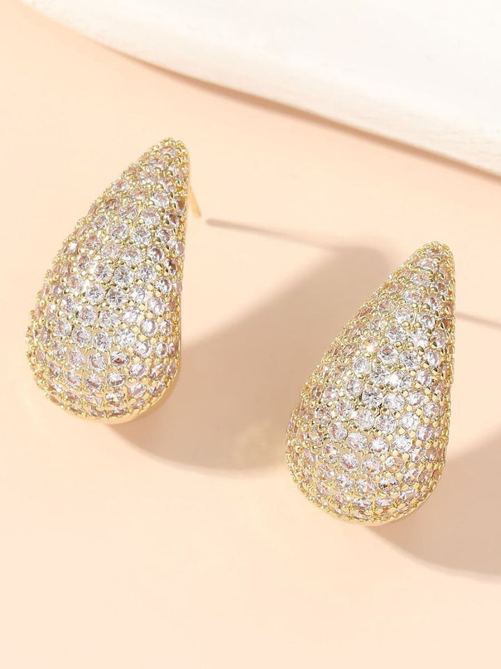 Diamond-studded Teardrop Earrings