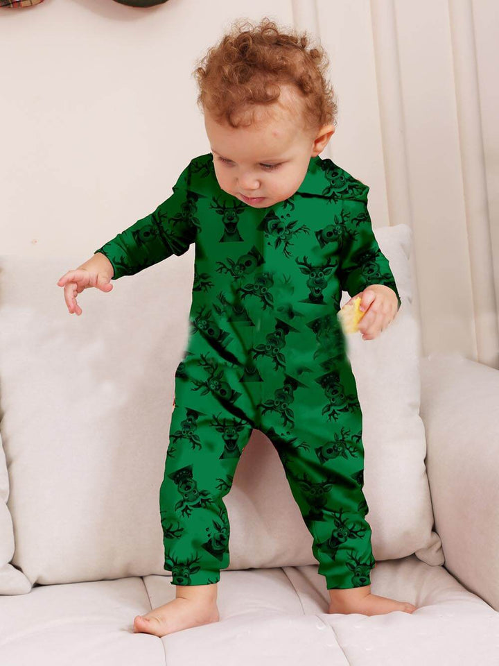 Christmas Elk Print Family One-Piece Pyjamas