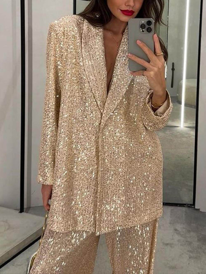 Fashionable Casual Sequined Blazer