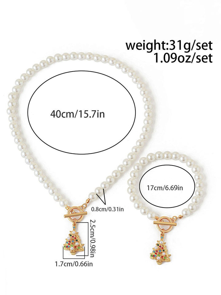 Kerstboom parel vakantie cadeau ketting set