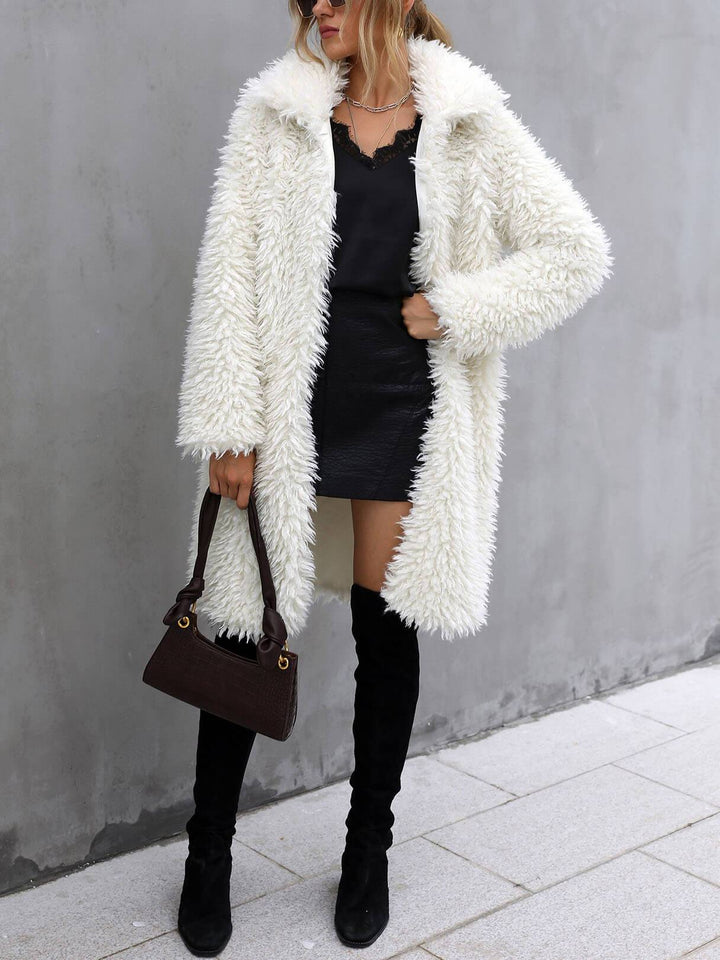 Fashion Lapel Street Style Tuscan Plush Loose Coat