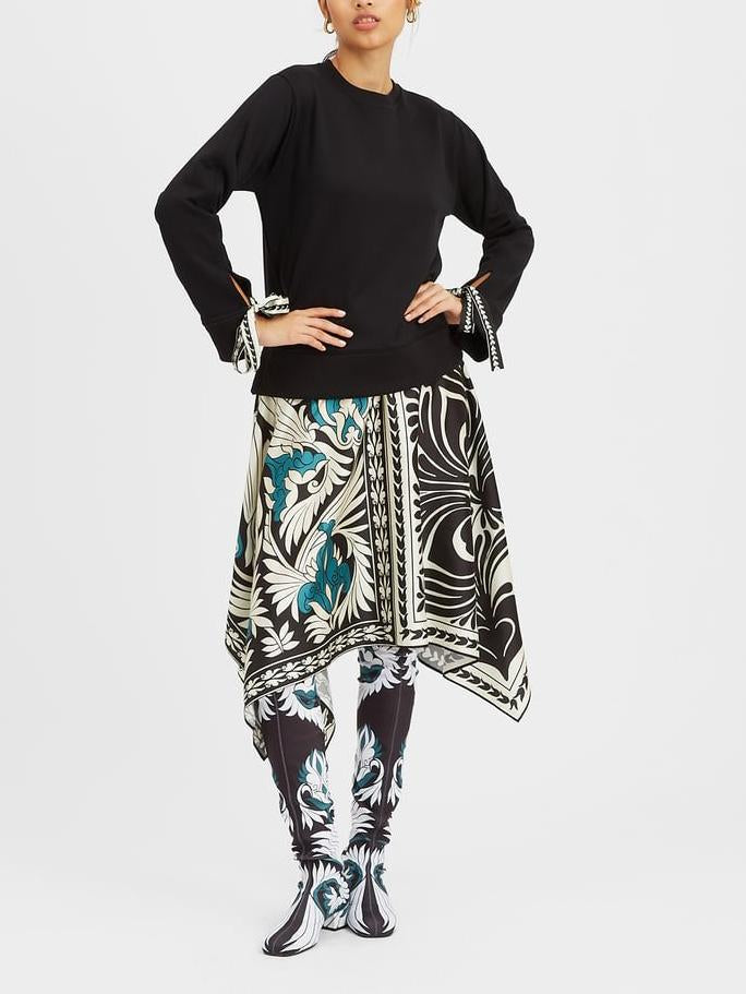 Casual unieke print onregelmatige midi-jurk