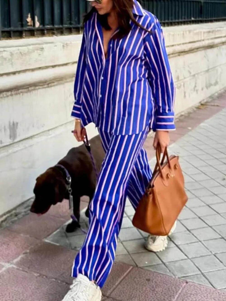 Casual Loose Striped Wide Leg Pants