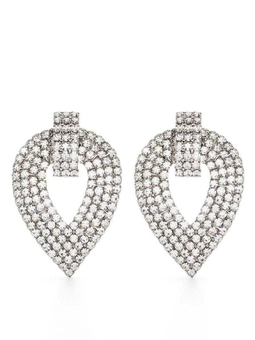 Geometric Rhinestone Clip-on Earrings