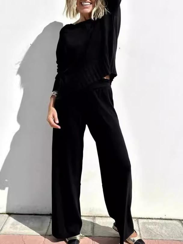 Casual Knitted Wide-leg Pants